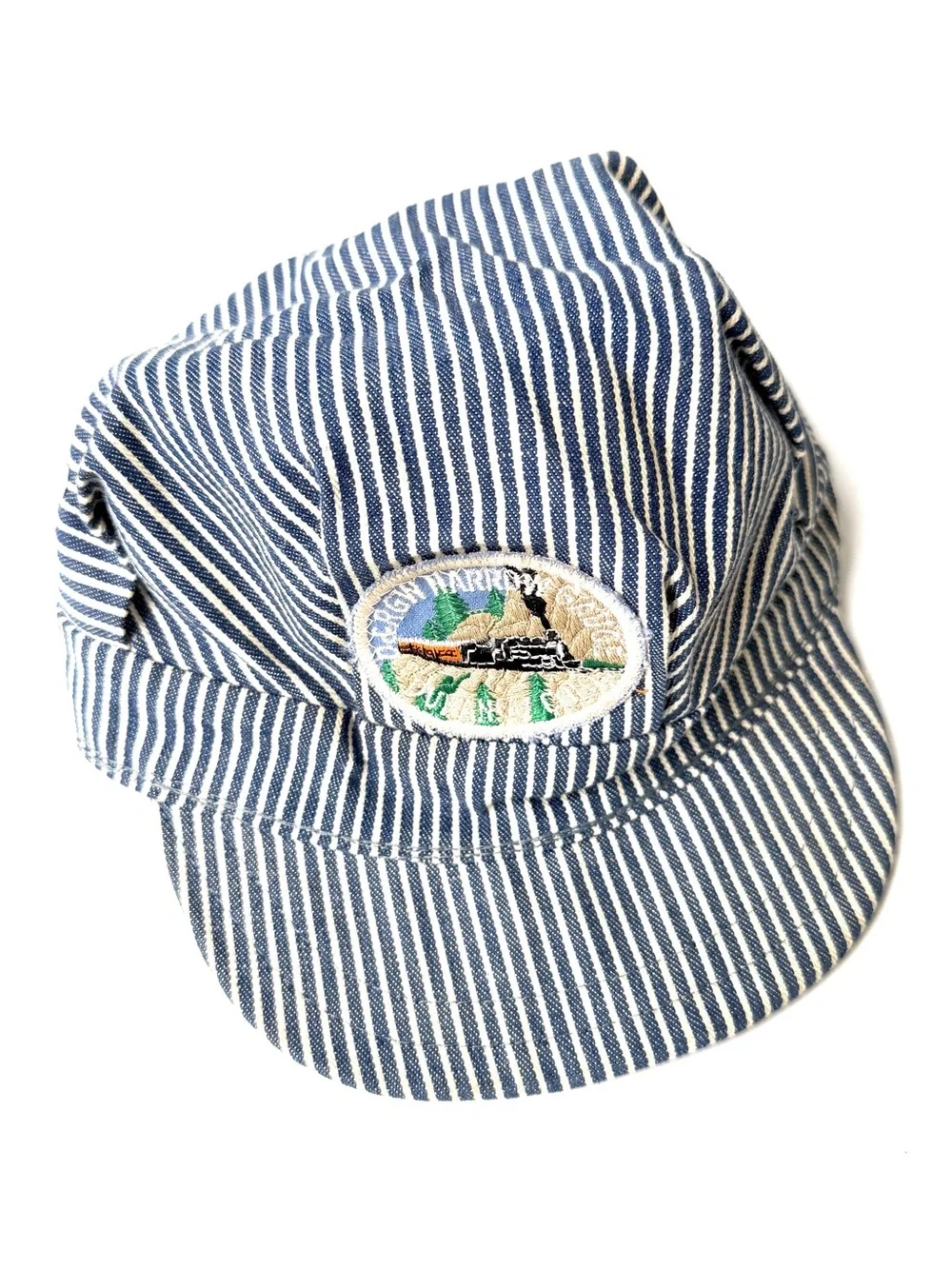 Vintage D&RGW Narrow Gauge Kids Railroad Cap, Striped, with Patch, Durango